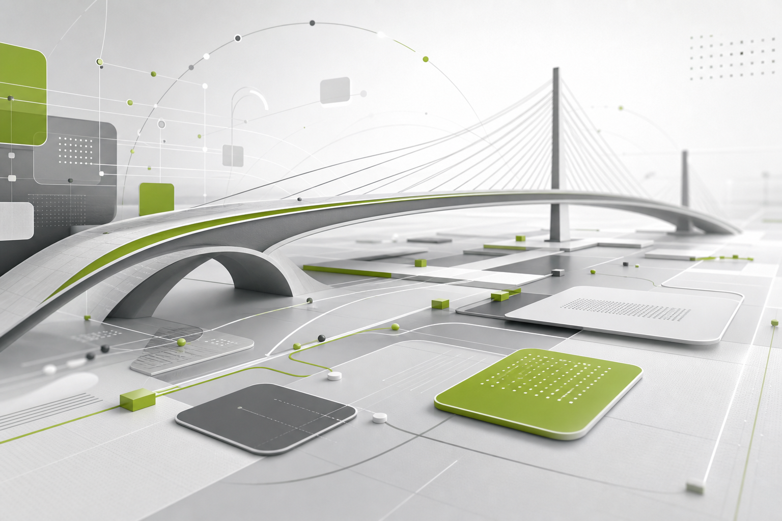 Abstract visualization of consulting, integration and collaboration